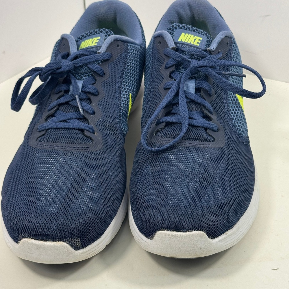 Nike Revolution 3 Men's Running Shoes Navy Volt Mesh Size US 13 - Picture 3 of 10